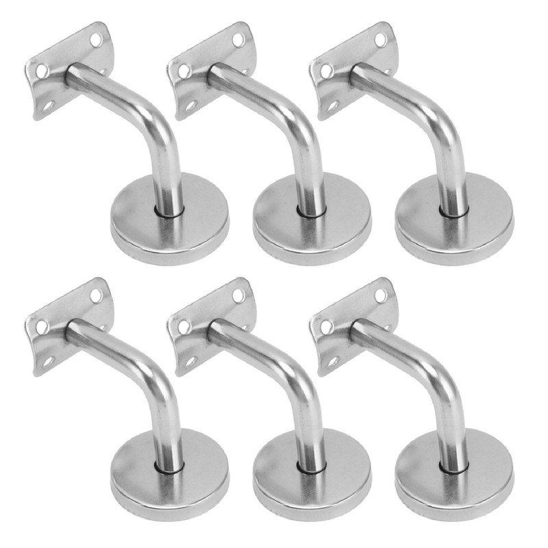 6 Pcs Wall Handrail Bracket 304 Stainless Steel Strong Bearing