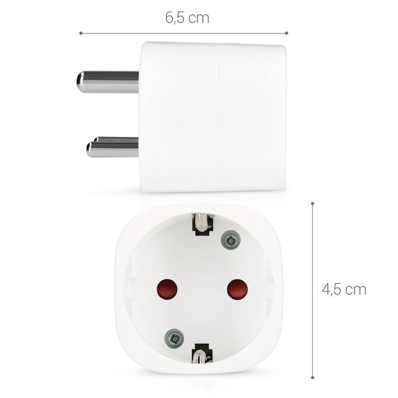 kwmobile 2X Reiseadapter Indien Typ-D - Schuko Reise Adapter zu