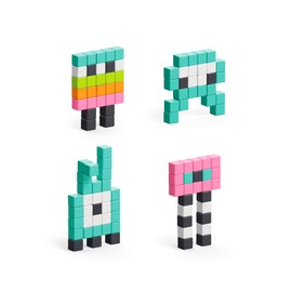 PIXIO Mini Monsters  100 Magnetic Blocks in 6 Colors