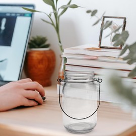 LIFKOME 20pcs Mason Jar Rings - Stainless Steel Wire Handles - Hanging Jar Hangers - Silver