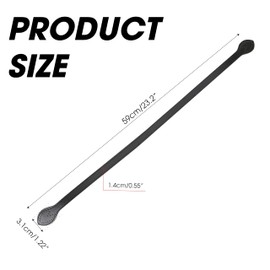 2PCS 59cm/23" Long Leather Handles for Bags, Hand Strap Replacement, Sew-on Hole PU Leather Ear Shape End, Hardware for DIY Short Totebag Handbag Purse Crocheted Wallet Repairing Making Supplies Black