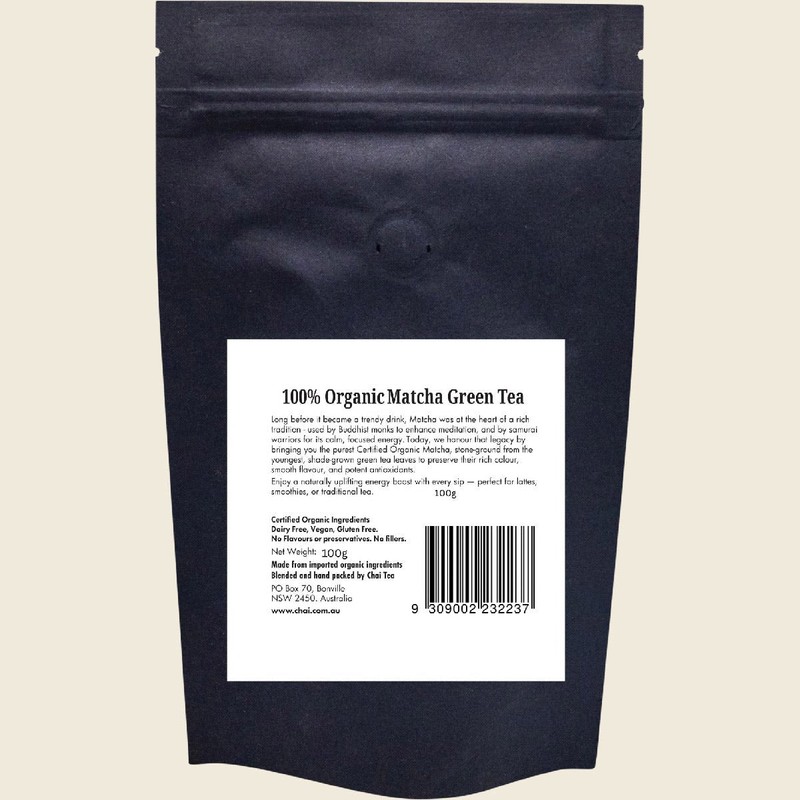 Chai Tea 100% Organic Matcha Green Tea Powder 100g