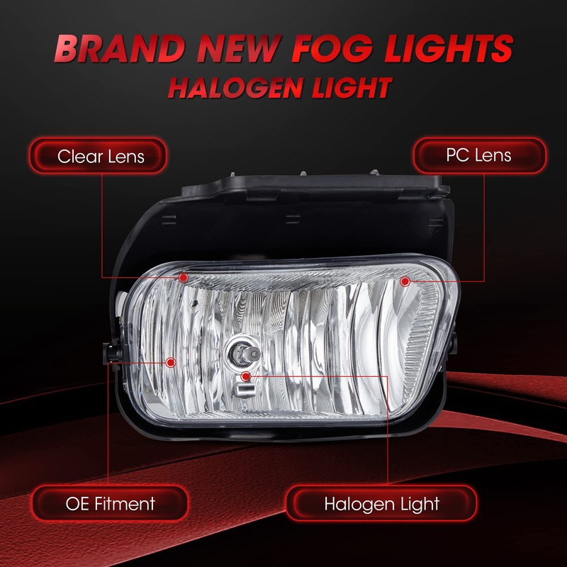 WEZEMLIGHT Fog Light Assembly Replacemen For 2003-2007 Chevy Silverado 2002-2006