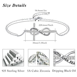 ZIPPICE 925 Sterling Silver Infinity Ankle Bracelet for Women Adjustable Anklet Summer Beach Jewellery Gift Women Girls