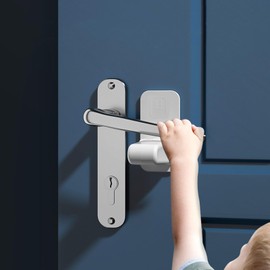 Fhlbestyu Pack of 2/4/6 Door Lever Locks for Children, Door Handle Lock, Portable Child Lock, Window Lock, Oven, Pet Lock, Door Lever Locks, Baby Safety Locks, Multifunctional