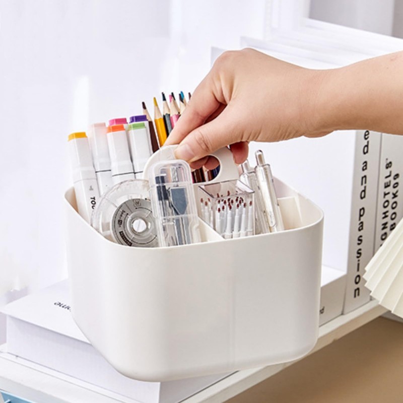 Minicoco Storage Box Multipurpose Table Organiser Cleaning Caddy with Handle