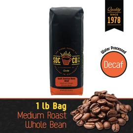 San Diego Coffee DECAF South American Blend, Medium Roast, Whole Bean Coffee, 16-Ounce Bag Café en grano tostado descafeinado