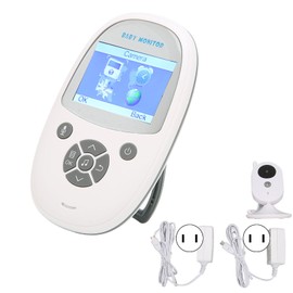2.4in Baby Monitor with Camera LCD Screen Wireless Temperature Detection 2 Way Talk for Infant The Elderly 100‑240V US Plug