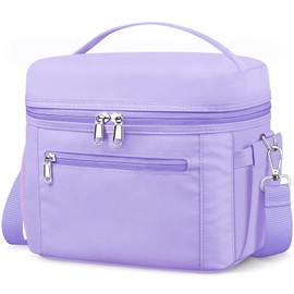 DALINDA Lunch Bag Women, Lightweight Insulated Lunch Bag, Leakproof Cooler Bag with Adjustable Shoulder Strap, Reusable Waterproof Lunch Box for Work, Office, Picnic, Travel(Purple)