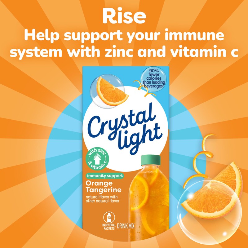 Crystal Light Immunity Support Orange Tangerine Drink Mix, 10 ct