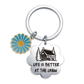 Fmekosdz Cottage County Keychain Cabin Lover Jewelry Cabin Themed Gifts Rustic House Gifts Wife Gifts Housewarming Gifts For New Home Keychain Mountain Home Gifts Cabin Owner Jewelry