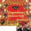 DASHAN Graduation Backdrop Red and Gold Congratulations Bachelor Cap Congrats