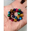 RAYON Multi-Color Tiger Eye Bracelet Men Stretc 10mm 7 7.5