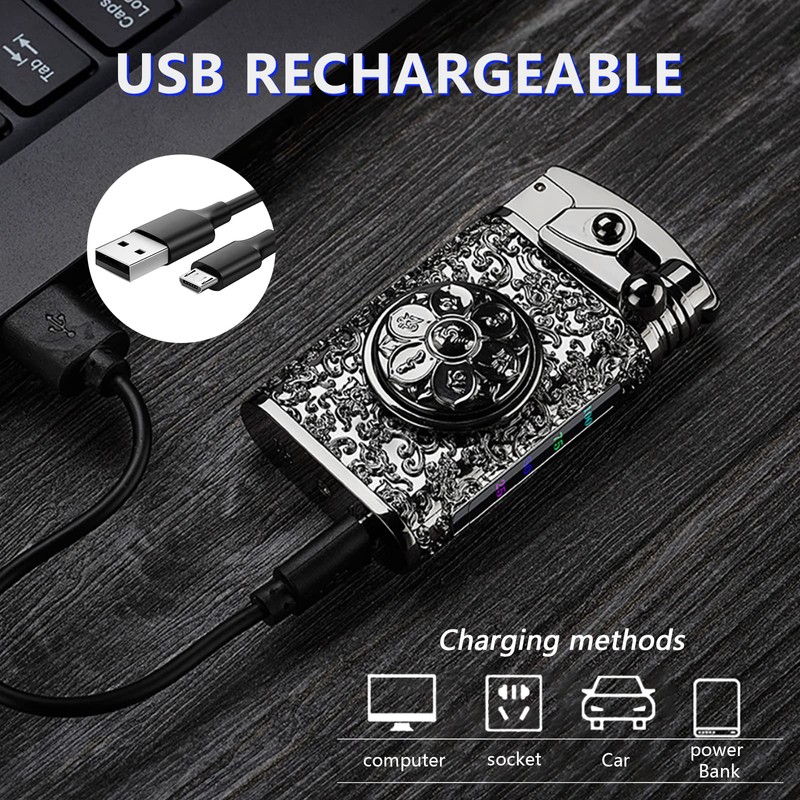 BABOBIU Electric Lighter Rechargeable Lighter Rocker Arm Lighter Windproof Flameless