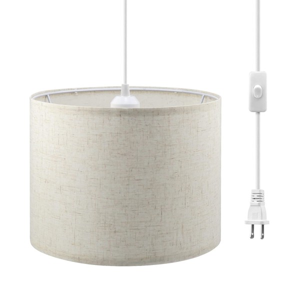 KUAUGST Plug in Pendant Light,15 FT Hanging Lamp with Plug