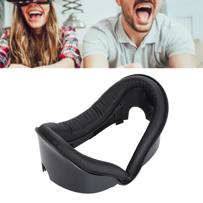 VR Face Pad Black Raised PU Leather Sweat Proof Light