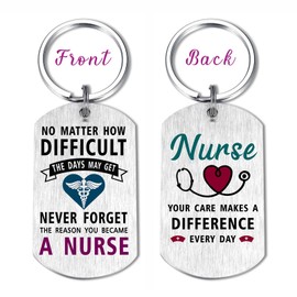 EE&YU Nurse Christmas Keyring Gifts - Nurse Birthday Gifts, Nurse Thanksgiving Day Present, RN ICU Nurse Gifts for Women Men, Best Nursing Accessories