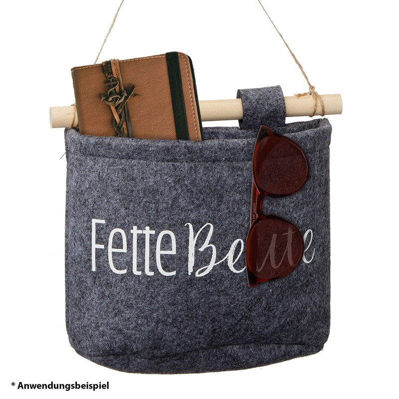 Felt Storage Bag Set of 4 | Hanging Basket, Grey,