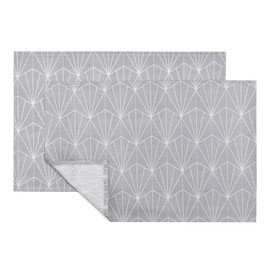 Style Decor Placemats, Set of 2, 11.8 x 17.7 inches (30 x 45 cm), Laminated Type, Silver Light