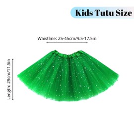 Lizzy Animal Ear Set Tutu Costume School Book Day Week Nativity Angel Fairy Wings Fancy Dress Party Outfit Skirt Accessories Kit (Plain Glitter Green Tutu + Frog Set)