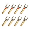 ECSiNG 8Pcs U Fork Y Spade Speaker Connectors 4mm Copper