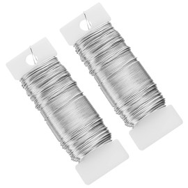 2 Rolls x 38Yard Silver Florist Wire for Wreath Making 22 Gauge Floristry Wire Christmas Wreath Wire Paddle Wire Garden Floral Wire Bouquets Binding Wire Flower Arrangements Craft Wire Supplies Silver
