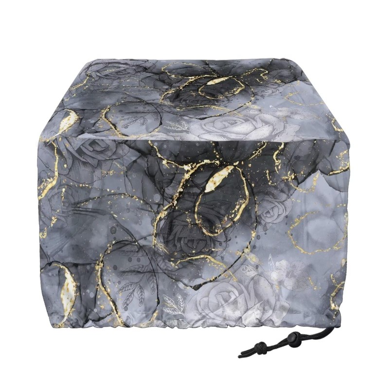 Yatixapu Toaster Cover 4 Slice, Gray Marble, Waterproof Polyester, Drawstring