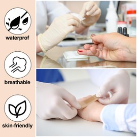 Geiserailie 200 Pcs Pressure Adhesive Bandages Dialysis Bandages Absorbent Pad XL Waterproof Bandages for Wound Care Thin Skin Seniors Patients First Aid Essential