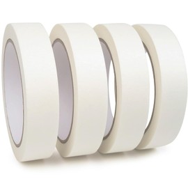 AidShunn Masking Tape for Painting, Sticks Well Multi-Surface Painters Tape - 24mm x 20m Decorators Tape, Painters Masking Tape for Indoor Painting and Decorating, Paint Tape – Pack of 4 (white)