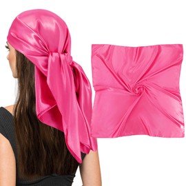 vimate Silk Feeling Scarves - 35X35 inch Satin Neck Scarf Head Scarf for Women Hair Wrapping (109-Fuchsia)