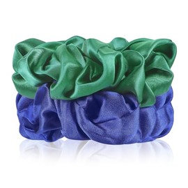 Silk Hair Scrunchies - 100% Mulberry Silk hair ties Elastic Satin Ponytail Holders No Damage Thick/Thin Hair Accessories for Women and Girls（Big/midlle/SMALL）