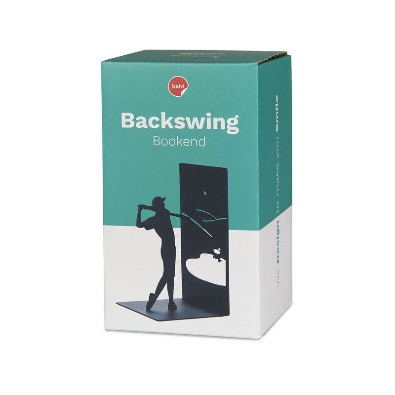 balvi Bookend Backswing Colour Black Bookend for Your Books in