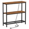 Snughome Console Table with Power Outlets, Entryway Table with Storage,