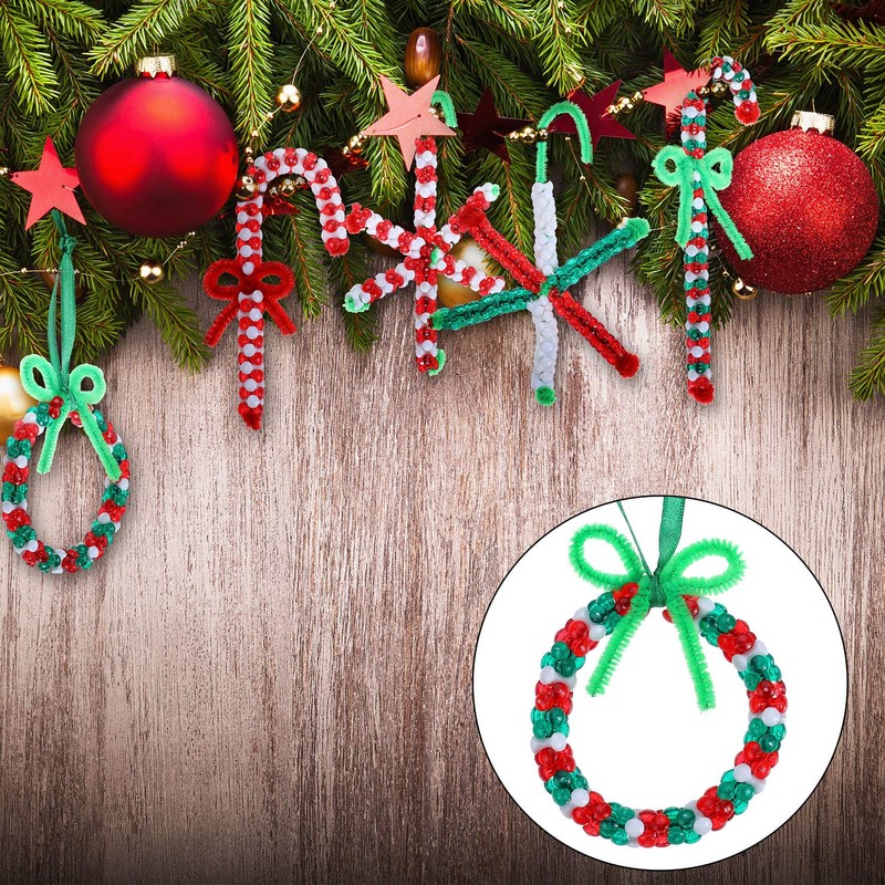 Christmas Tri-Shaped Beads Plastic Tri Beads with 50 Pieces White