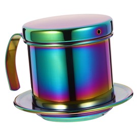 FELTECHELECTR Stainless Dripper and Heat Resistant Metal Coffee Filter for Rich Aroma Present for Gradient Color Design