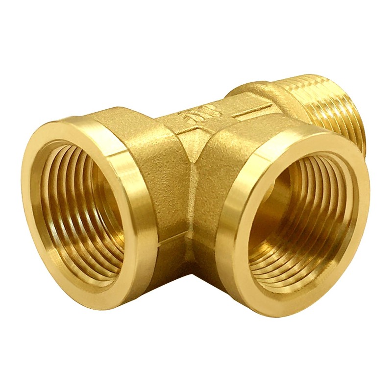 Joywayus 3/4 GHT Threaded Brass Pipe Fitting Tee T 3-way
