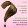 YoungSee Nano Ring Hair Extensions 20Inch Nano Hair Extension Dark