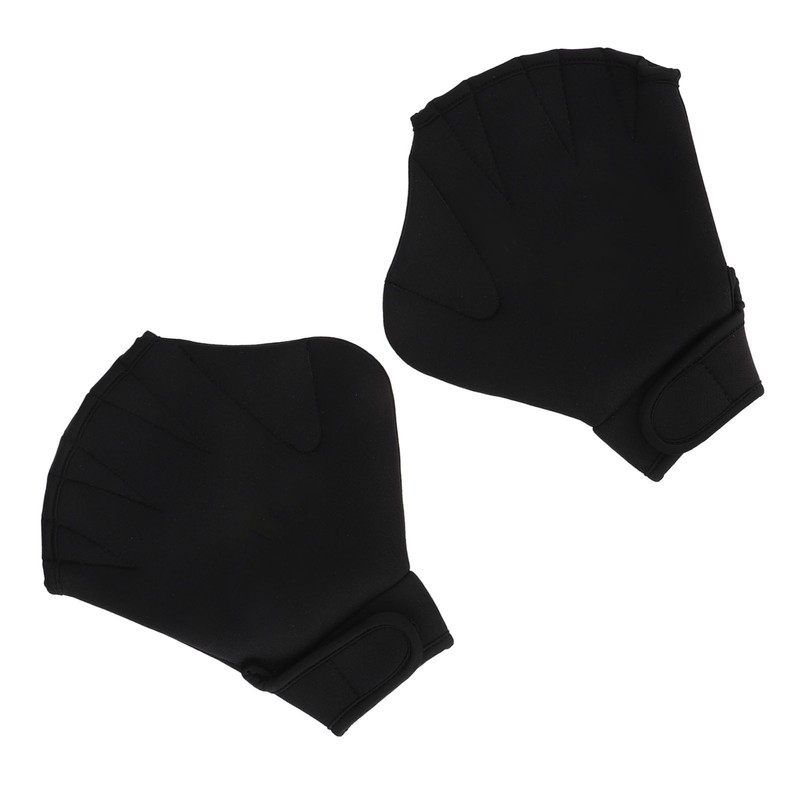 2Pcs Swimming Webbed Gloves Open Fingers Adjustable Swimming Training Gloves