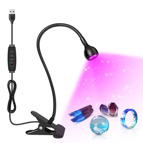 roperry 3W 395NM LED Black Light, Flexible Gooseneck UV Blacklight