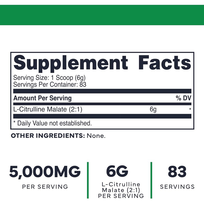Type Zero Clean L-Citrulline Malate 2:1 Powder Drink Mix (500g,