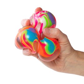 Schylling NeeDoh Marbleez - Groovy Glob Toy - Assorted Multi-Color Swirls - Ages 3 to Adult (Pack of 1)