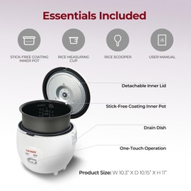 Cuckoo CR-0671V Basic Electric Small Rice Cooker & Warmer, 6 cups, with 3 Heating Areas, Rice Spatula, Drain Dish, Detachable Inner Lid, Rubber Gasket, and Non-Stick Coated Aluminum Inner Pot