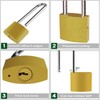 Mesybveo Pack of 2 Padlocks, 32 mm Padlock, Long Shackle