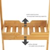 Lyellfe 3 Tire Shower Caddy Stand, Bamboo Shower Floor Organizer