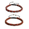 2Pcs 6x8mm Tube Bead Healing Stone Adjustable Beaded Bracelet -