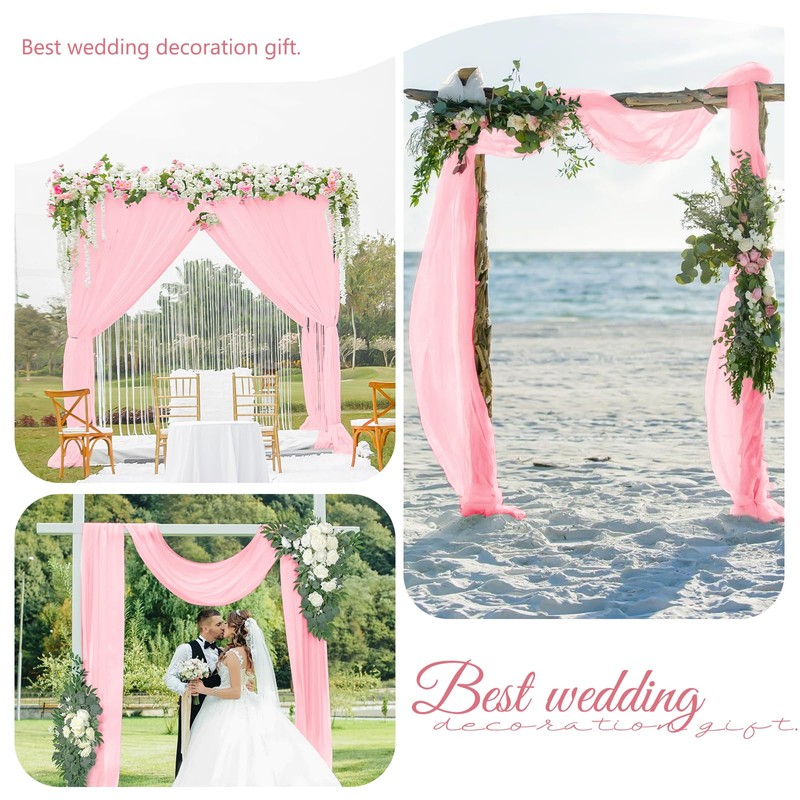 Wedding Arch Draping Fabric 2 Panel 28" x 20Ft Pink