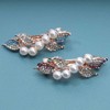 Yheakne Bridal Jewellery Pearl Rhinestone Hair Clip Shiny Crystal Hair