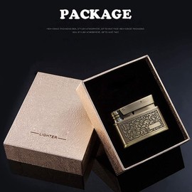 Vintage lighters, reusable refillable lighters, soft flame kerosene lighters, folding lighters, outdoor, camping, men's gifts （Free of butane gas）