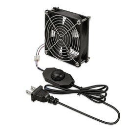 AC Powered Cooling Fan 220V 120mm x 25mm with Speed Controller, Aluminium Alloy Frame, for Receiver AV Cabinet Amplifier PlayStation Xbox Greenhouse Window Refrigerator DIY Ventilation