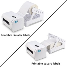 Label Holder, 2 in 1 White Thermal Fan-fold Roll Labels Holder for Thermal Printer, Desktop Label Printers